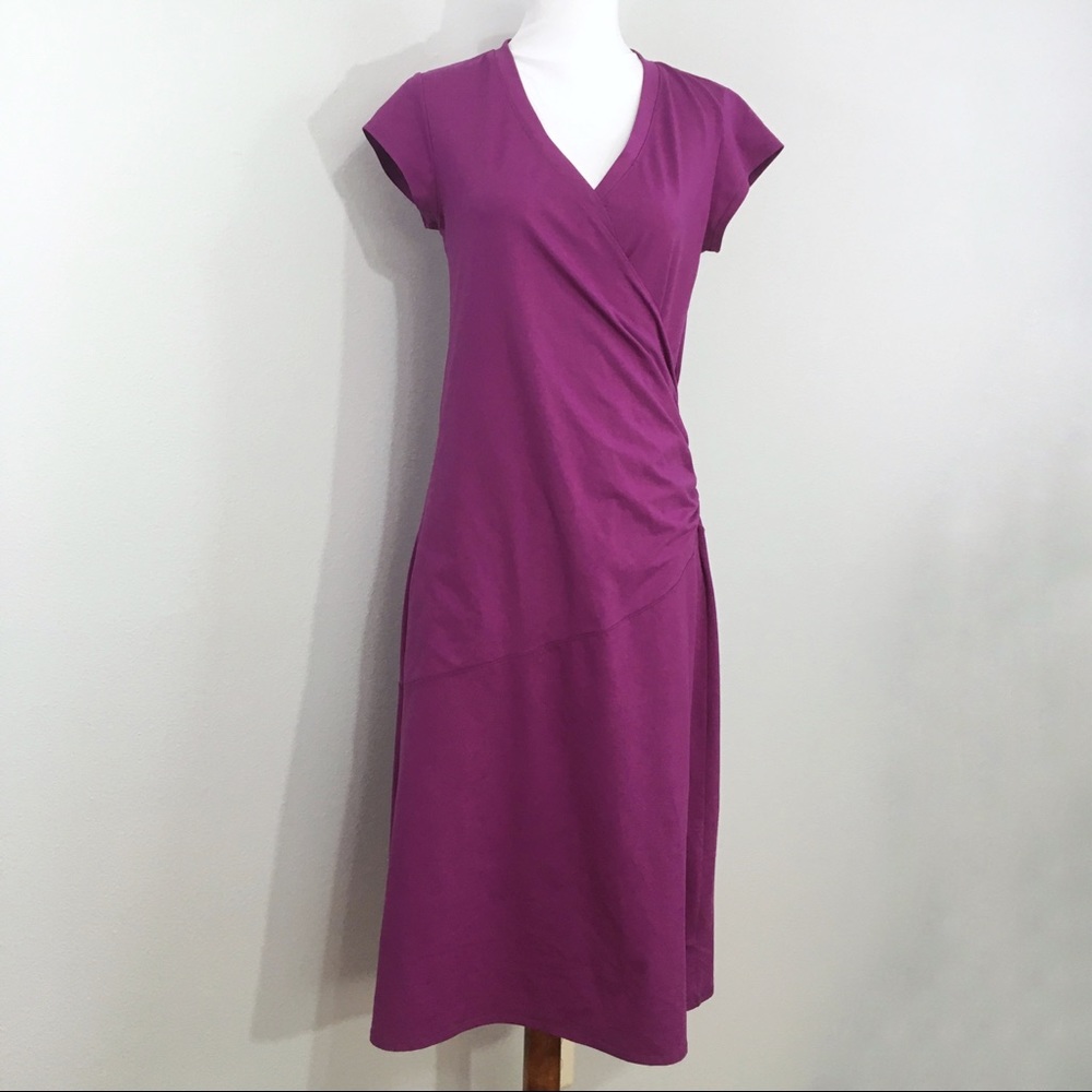 Athleta Nectar Faux Wrap Dress Purple Small Tall - Picture 1 of 15